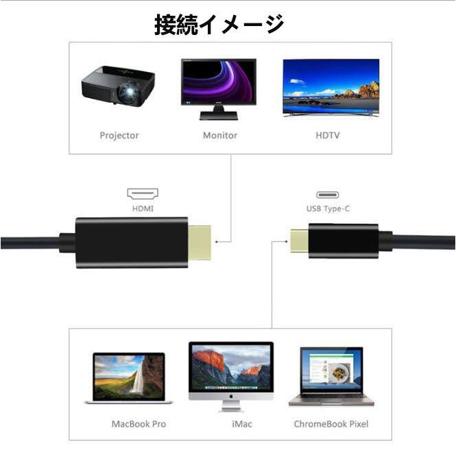 USB Type-C to HDMI 変換ケーブル 1.8m ブラック｜nissin-lux｜07