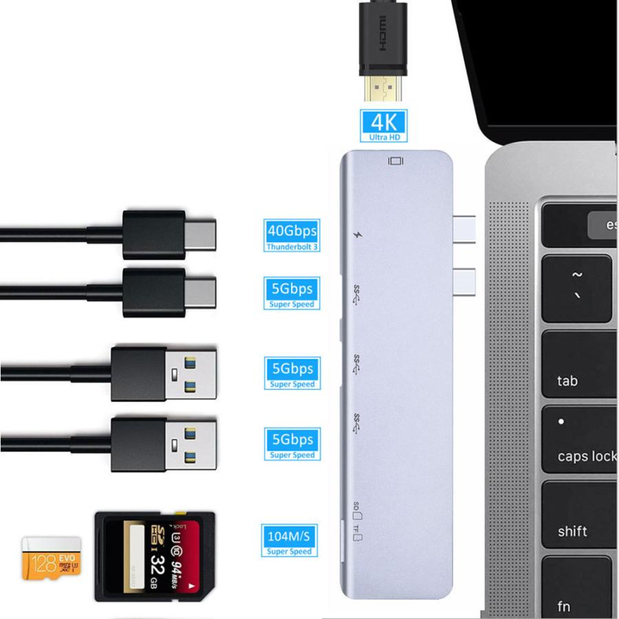 macbook ハブ 変換アダプタ 7in2 Macbook Pro Airハブ USB C macbook ハブ 変換アダプタ 7in2 Macbook Pro Airハブ USB C