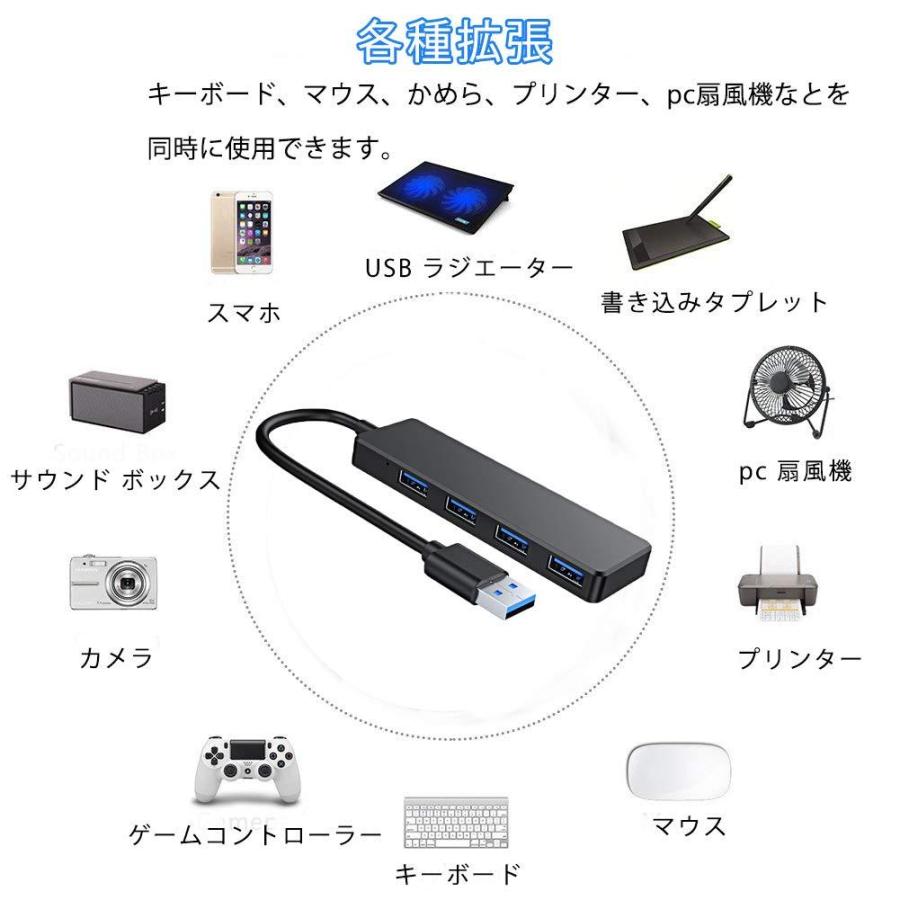 USBハブ 4ポート 高速USB/typec 3.0充電 データ転送 薄型 軽量 コンパクト 最安値送料無料｜nissin-lux｜13