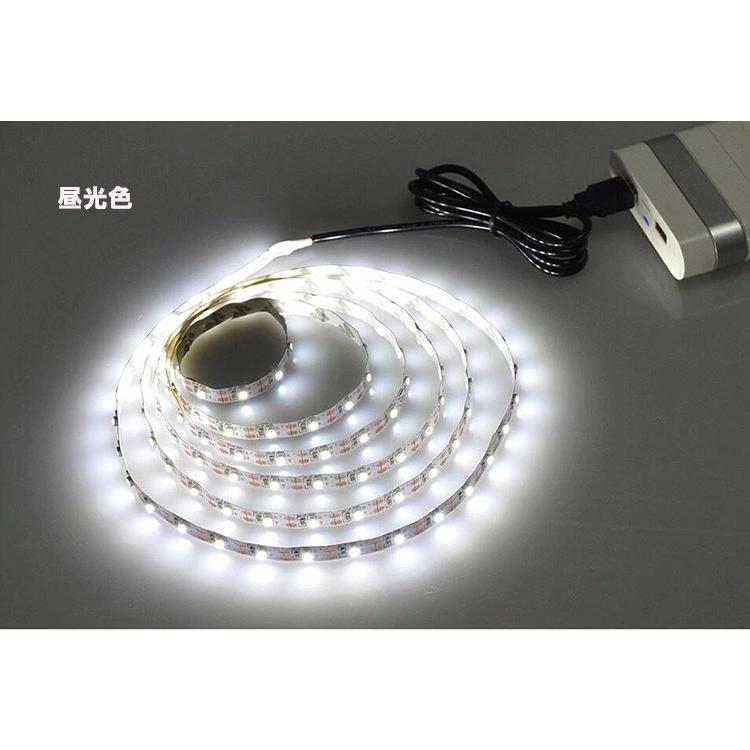 LED テープライト USB対応 2m SMD3528 5V  LEDテープ  電球色 昼光色 間接照明 棚下照明 テレビの背景照明用LED｜nissin-lux｜06