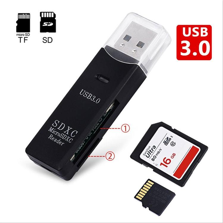 カードリーダー USB3.0マルチカードリーダー SDカード マイクロSD 高価値 超高速データ転送 USB3.0 両対応 ご注文で当日配送