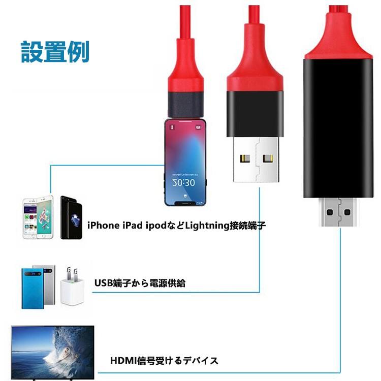 iPhone HDMI 変換ケーブル Lightning HDMI アダプタ  iPhoneテレビ変換ケーブル  ライトニング ケーブルHDMI変換アダプター  iPhone iPad ipod 対応｜nissin-shop｜05