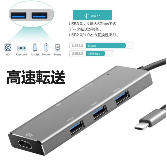 Type C 変換アダプタ 7in1 USB C ハブ Type C  USB Type-c Hub HDMI出力 USB3.0 ハブ SDカードリーダー｜nissin-shop｜04