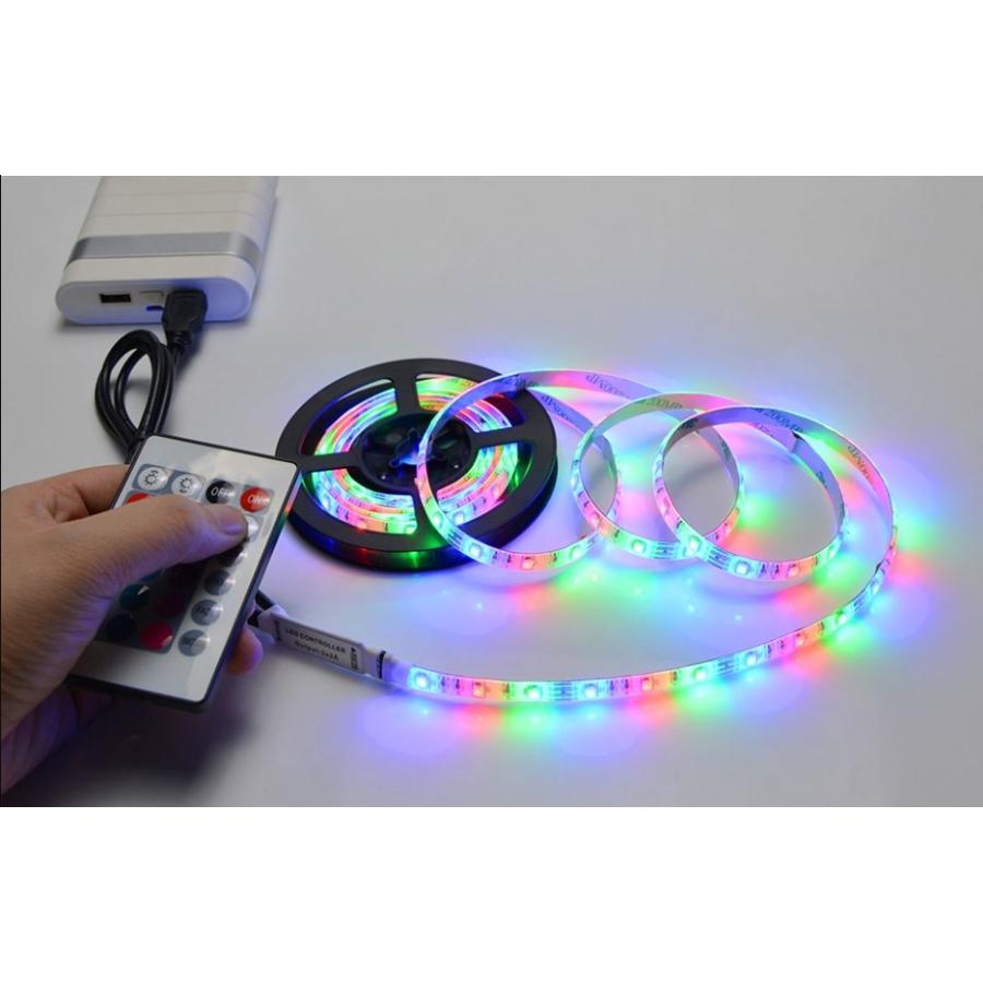 LED テープライト USB対応 2m SMD3528 5V LEDテープ RGB 間接照明 棚下照明 車用 テレビの背景照明用LED｜nissin-shop｜08
