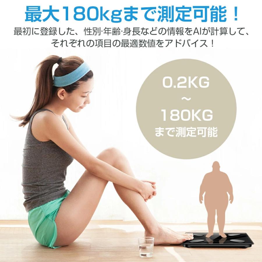 体重計 体脂肪計 体組成計 スマホ連動 薄型 Bluetooth ヘルス