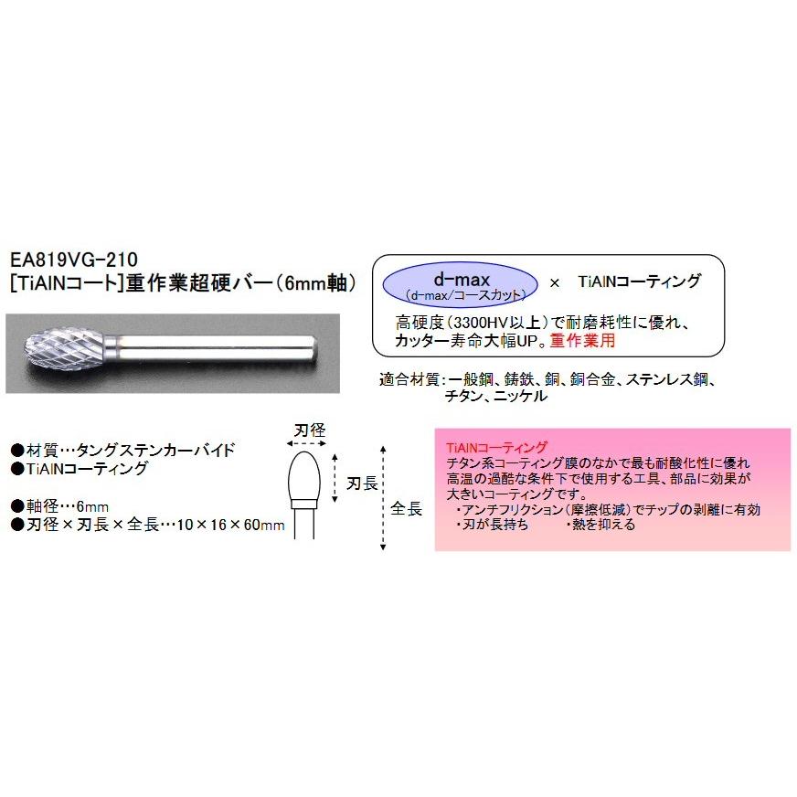 [TiAINコート]重作業超硬バー｜nissindirect｜03