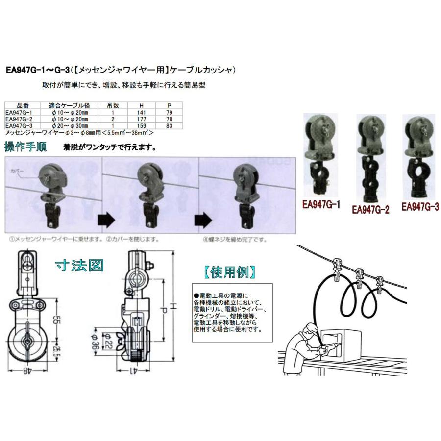 メッセンジャーワイヤー用 ケーブル滑車 適合ケーブル径10 mm Ea947g 2 ニッシンダイレクト ヤフー店 通販 Yahoo ショッピング