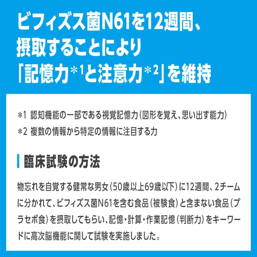 サプリ サプリメント ビフィズス菌 乳酸菌 機能性表示食品 N61タブレット 60粒入り×3袋セット 日清食品公式 記憶力 記憶力の維持をサポート_7