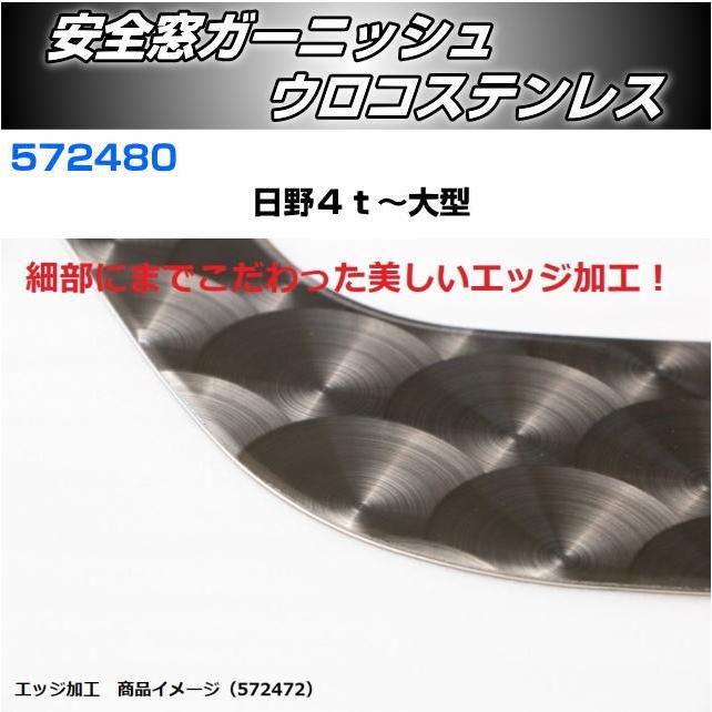 安全窓ガーニッシュ 日野大型車＆4t車用 ウロコステンレス 安心のJET