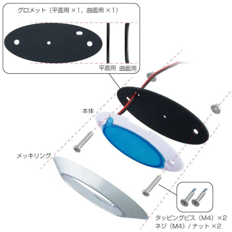 LEDフラットマーカー ユーロスタイルWIDE 12V/24V車共用 全7色