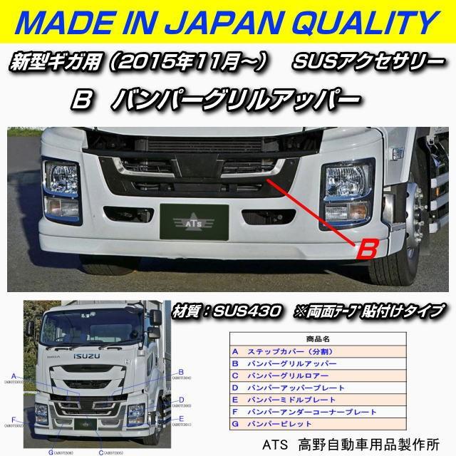新型ギガ用 バンパーグリルアッパー （2015.11月〜） ステンレス製