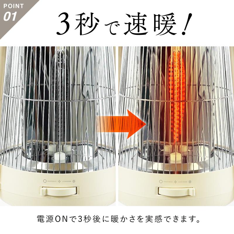NIPLIFE 【1年保証付き】3秒速暖！足元ヒーター 電気ヒーターNUKUREA