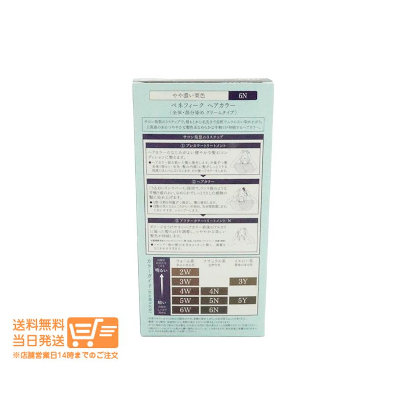 ベネフィーク ヘアカラー 6N やや濃い栗色 クリームタイプ 白髪染め 毛