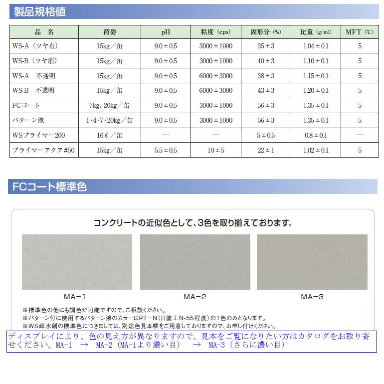 ランデックスコート WS-B（ツヤ消し）カラー 15kg／缶 WS疎水剤 大日