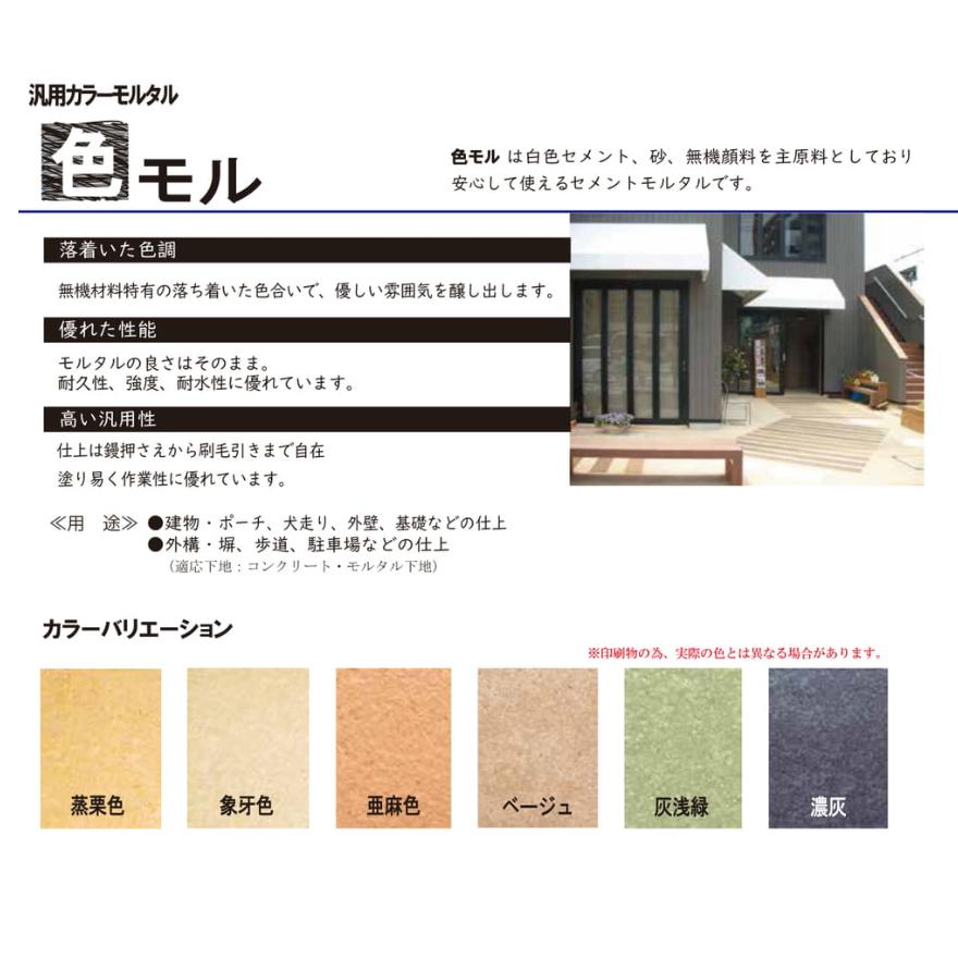 【引取限定】色モルタル　ベージュ　20kg×3袋 色モル 20kg／袋 ベージュ マツモト産業(ベージュ): 材料 ｜ 街建プロ