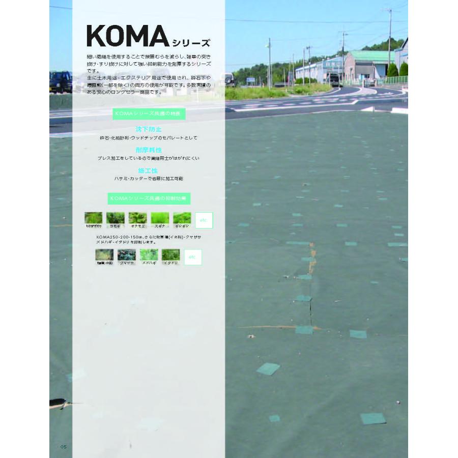 防草シート　KOMA200　1.1ｍ×50ｍ／巻　緑　雑草シート　草　小泉製麻株式会社　雑草　芝生　DIY　庭