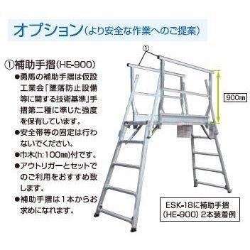 足場台 転落防止 補助 補助手摺 補助手すり HE-900 安全器具 株式会社