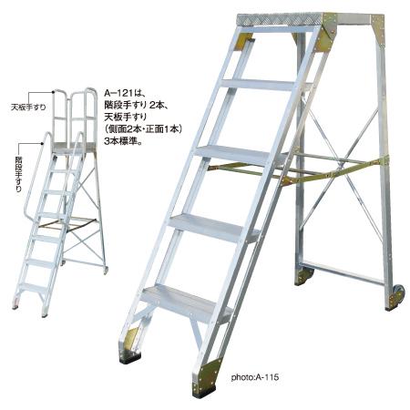 アルミ  作業台  作業用踏台  A型  A-118  キャスター付  株式会社ナカオ（受注生産品）｜nitiyousakanemu｜03