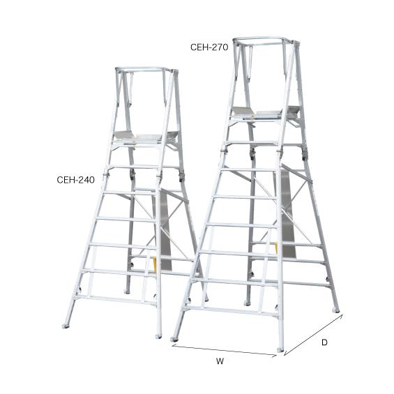 アルミ  伸縮  幅広  作業台  作業用踏台  コンスタワー  CEH-240  折り畳み  株式会社ナカオ｜nitiyousakanemu｜02