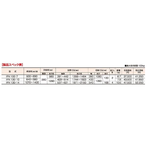 アルミ 伸縮 幅広 四脚調節式足場台 アシバダイ のび太郎 IRN アルミ 伸縮 幅広 四脚調節式足場台 アシバダイ のび太郎 IRN