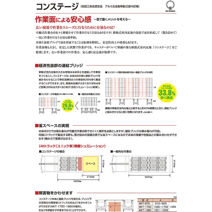 アルミ  伸縮  折りたたみ式  足場台  コンステージ  MKT-870  ※運賃別途  キャスター付  株式会社ナカオ｜nitiyousakanemu｜04