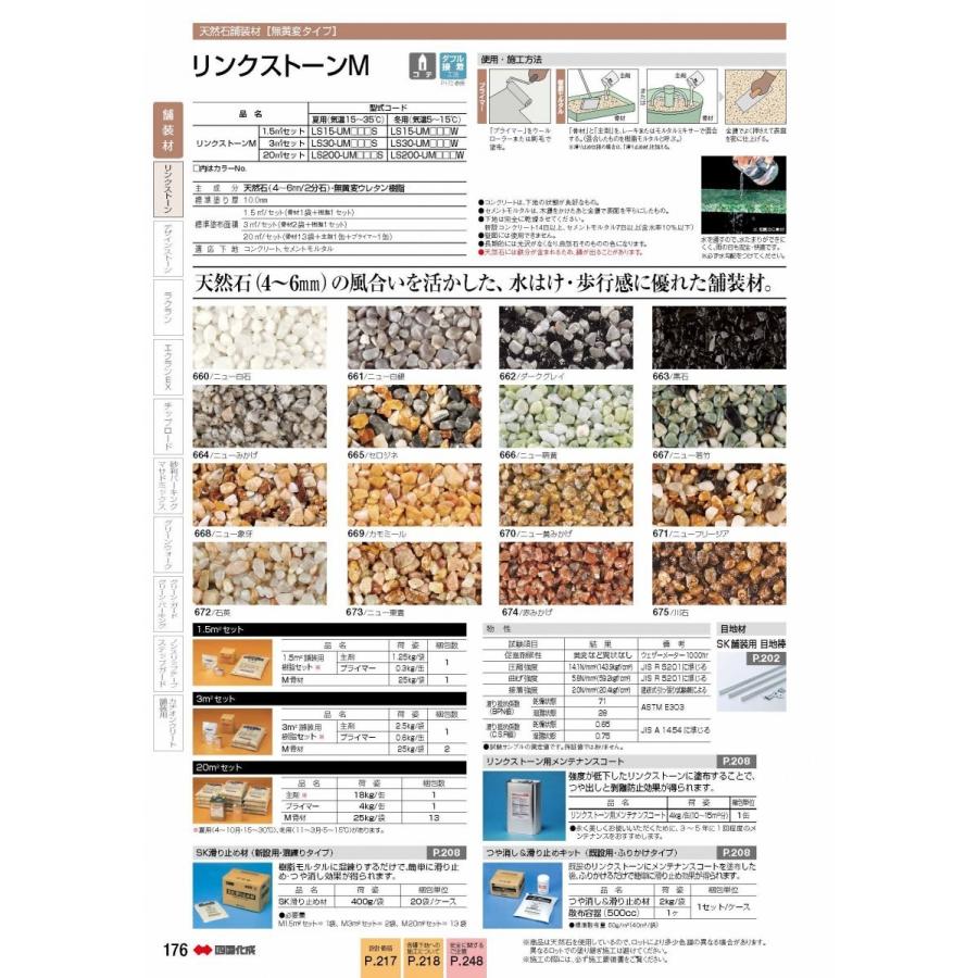 運賃別途商品】リンクストーンS用樹脂セット3m2（平米） 四国化成工業 