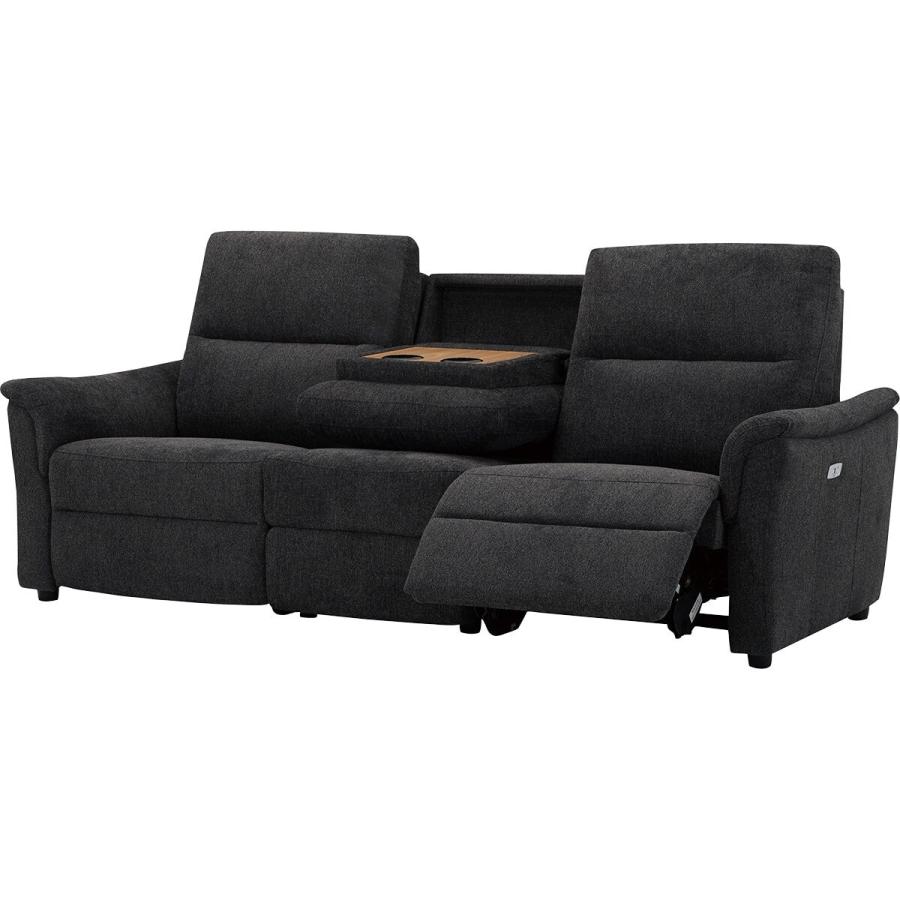 ミツヒト宮城県　右側　再出品　ニトリ電動ソファ こげ茶　厚革 2人掛け電動布張りリクライニングソファ(KK6133 BE) | ニトリ