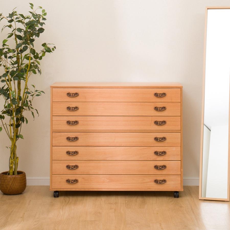 桐ダンス　キャスター付き 楽天市場】桐 キャスター付き 衣装ケース 浅深 4段 90cm幅 KR