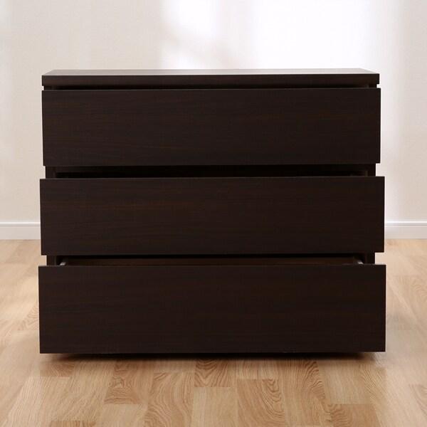 ニトリ ローチェスト(エレアK 80 DBR 3段) タンス たんす 衣類