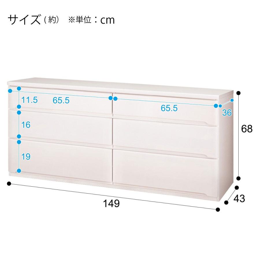 ニトリ（NITORI） ローチェスト(オウカ2DVD150-3LC WH) : ニトリ Yahoo