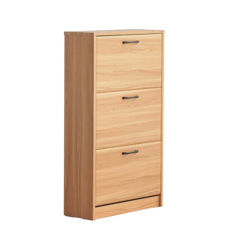 ニトリ（NITORI） ナチュラルなデザインの3段薄型シューズBOX（NA