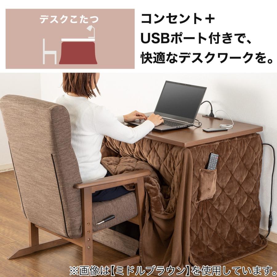 HOT，爆買い】 長方形 デスクこたつ(NV22 8065 LBR) こたつテーブル