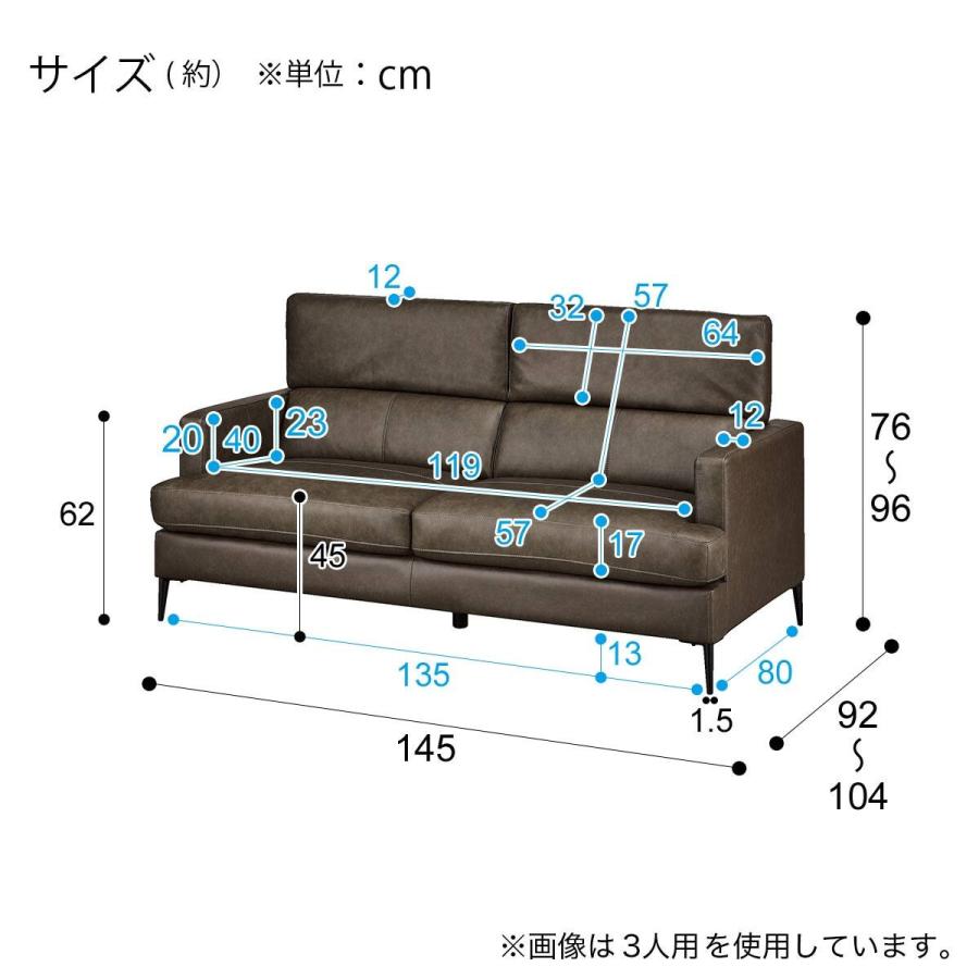 再設定済（み）　サザーラ　超美品 ニトリ（NITORI） 2人掛けソファ 本革(一部合成皮革)タイプ (サザーラ