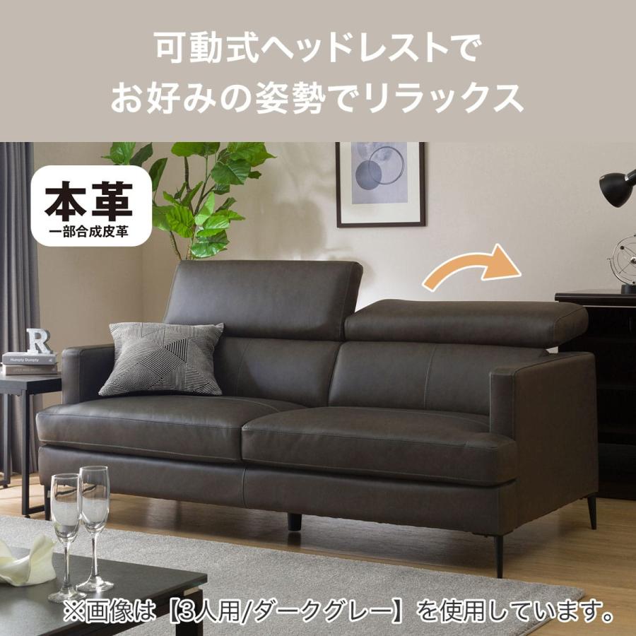ニトリ（NITORI） 2人掛けソファ 本革(一部合成皮革)タイプ (サザーラ