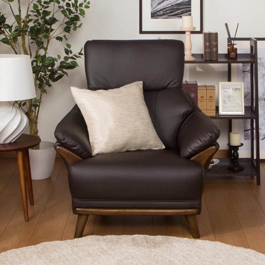 ニトリ 1人用ソファ Nシールド コウテイ3 ダークブラウン KOTEI3 合皮