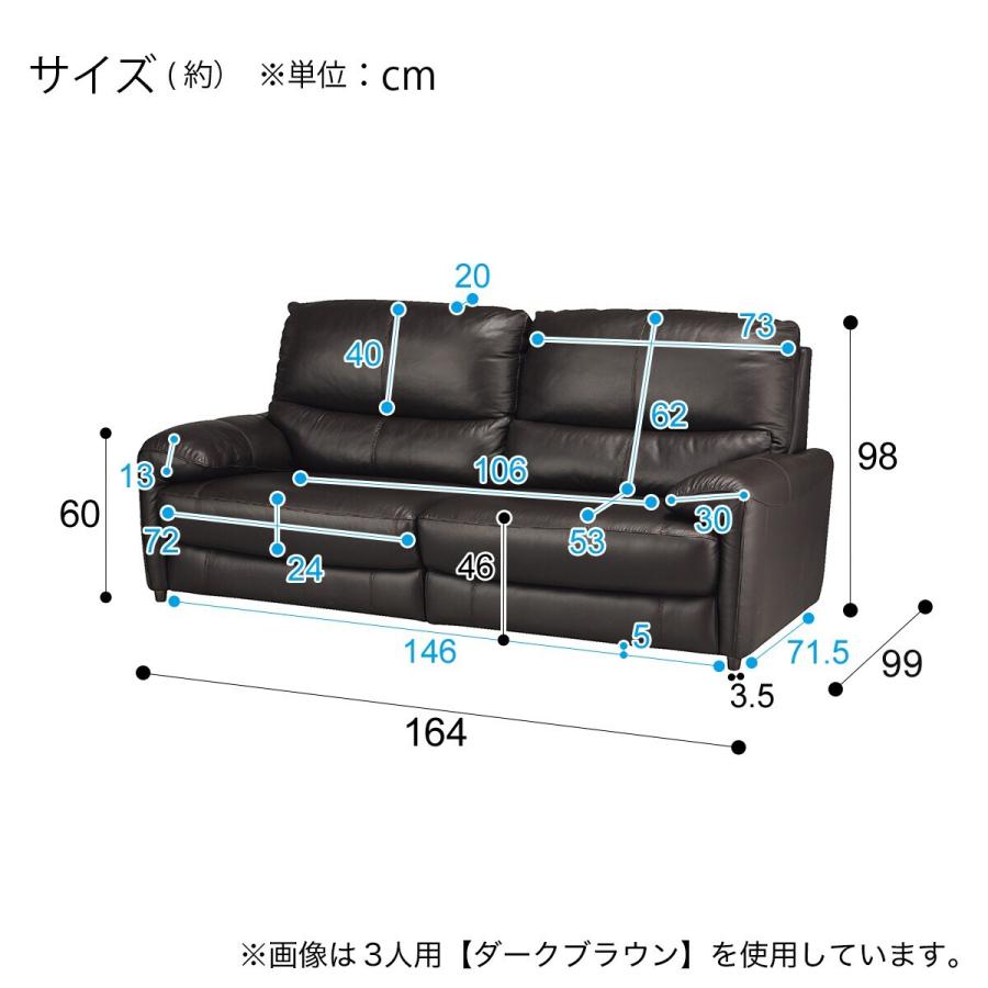 ニトリ（NITORI） 2人掛けソファ 本革(一部合成皮革)タイプ