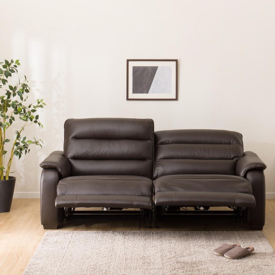 【リクライニングソファー】期間限定出品　送料込み　ニトリ　ダークブラウン ニトリ ソファー ソファ 3人掛け 電動リクライニングソファ