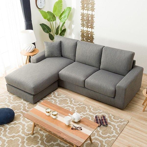 3人掛けカウチソファ(ニトリ NポケットA15 LC DR-GY)