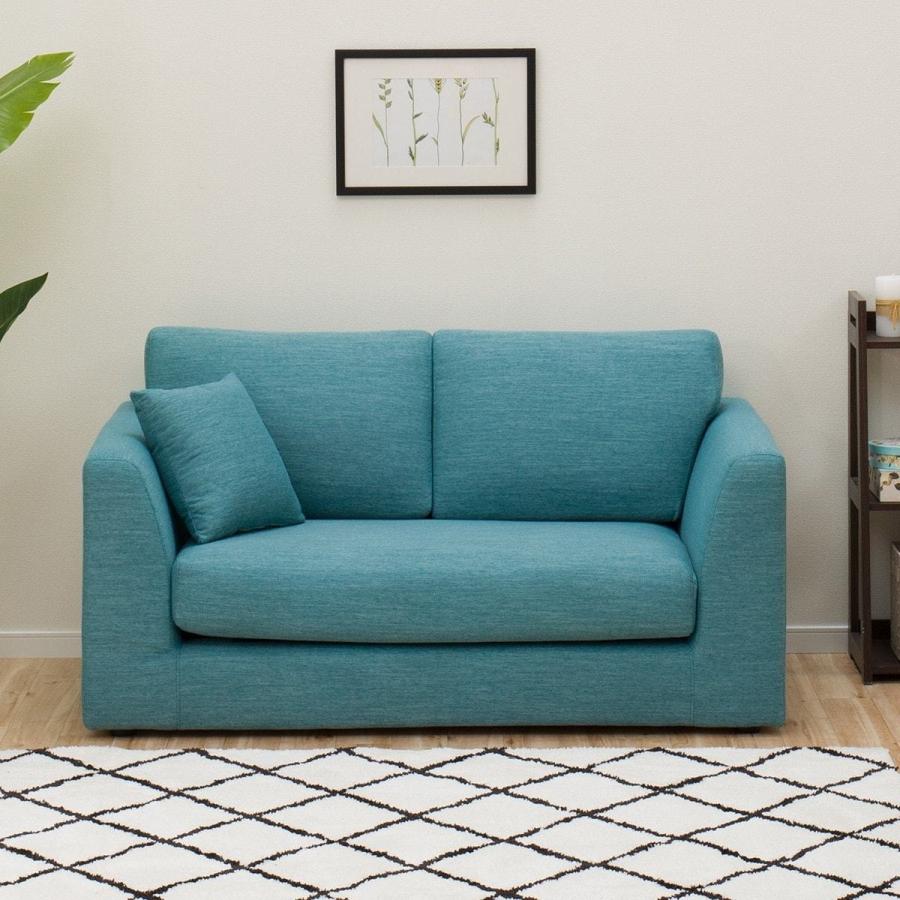 コーナーソファ 布製 ターコイズブルー 2分割 NポケットA3 ニトリ