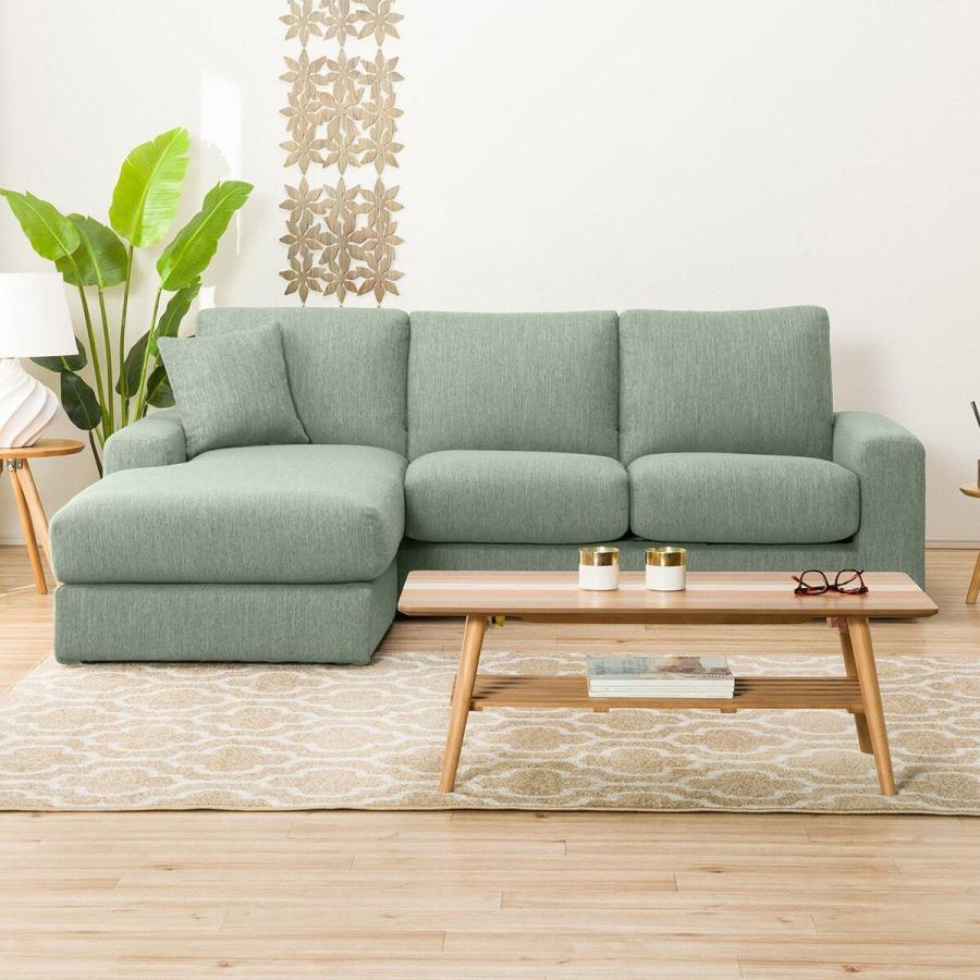 【〜6/6まで出品】 布張りカウチソファ(NポケットA1N LO DR-GGR) 3人掛け ニトリ 【DGJ1531397715】(54950円)