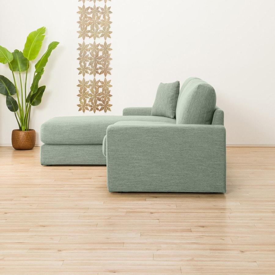 【〜6/6まで出品】 布張りカウチソファ(NポケットA1N LO DR-GGR) 3人掛け ニトリ 【DGJ1531397715】(54950円)