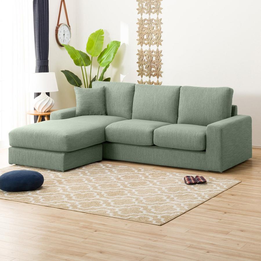 【〜6/6まで出品】 布張りカウチソファ(NポケットA1N LO DR-GGR) 3人掛け ニトリ 【DGJ1531397715】(54950円)