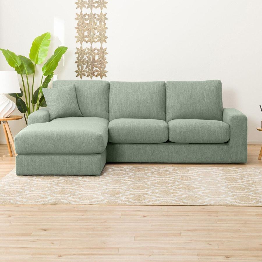 【〜6/6まで出品】 布張りカウチソファ(NポケットA1N LO DR-GGR) 3人掛け ニトリ 【DGJ1531397715】(54950円)