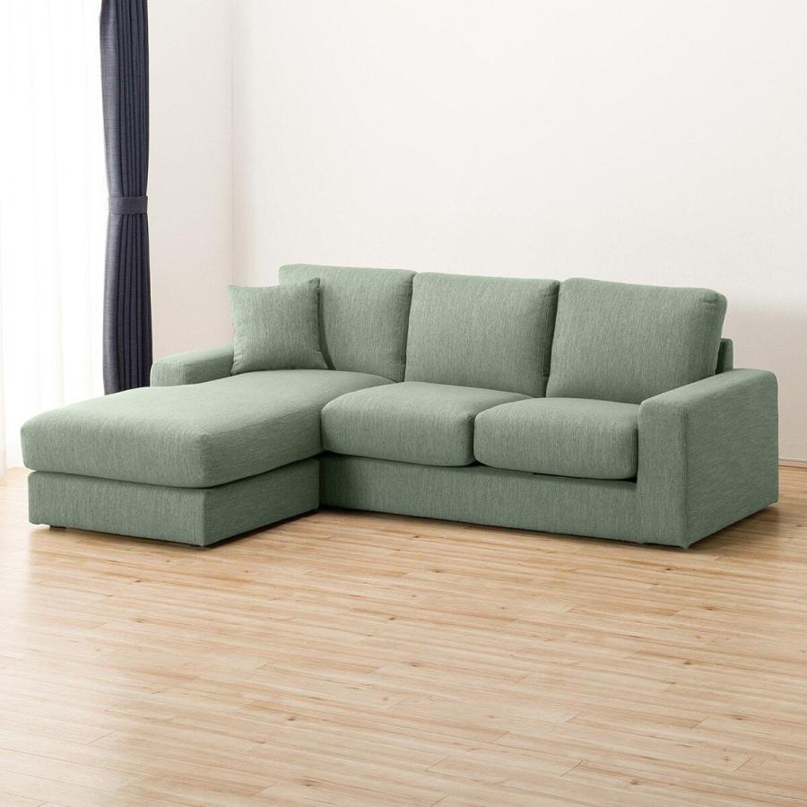 【〜6/6まで出品】 布張りカウチソファ(NポケットA1N LO DR-GGR) 3人掛け ニトリ 【DGJ1531397715】(54950円)