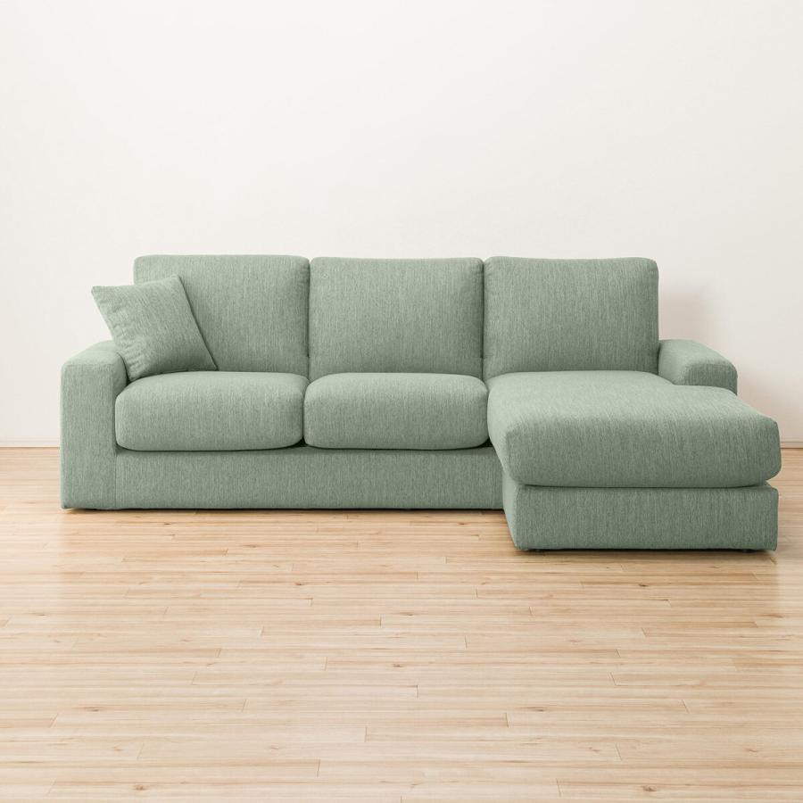 【〜6/6まで出品】 布張りカウチソファ(NポケットA1N LO DR-GGR) 3人掛け ニトリ 【DGJ1531397715】(54950円)