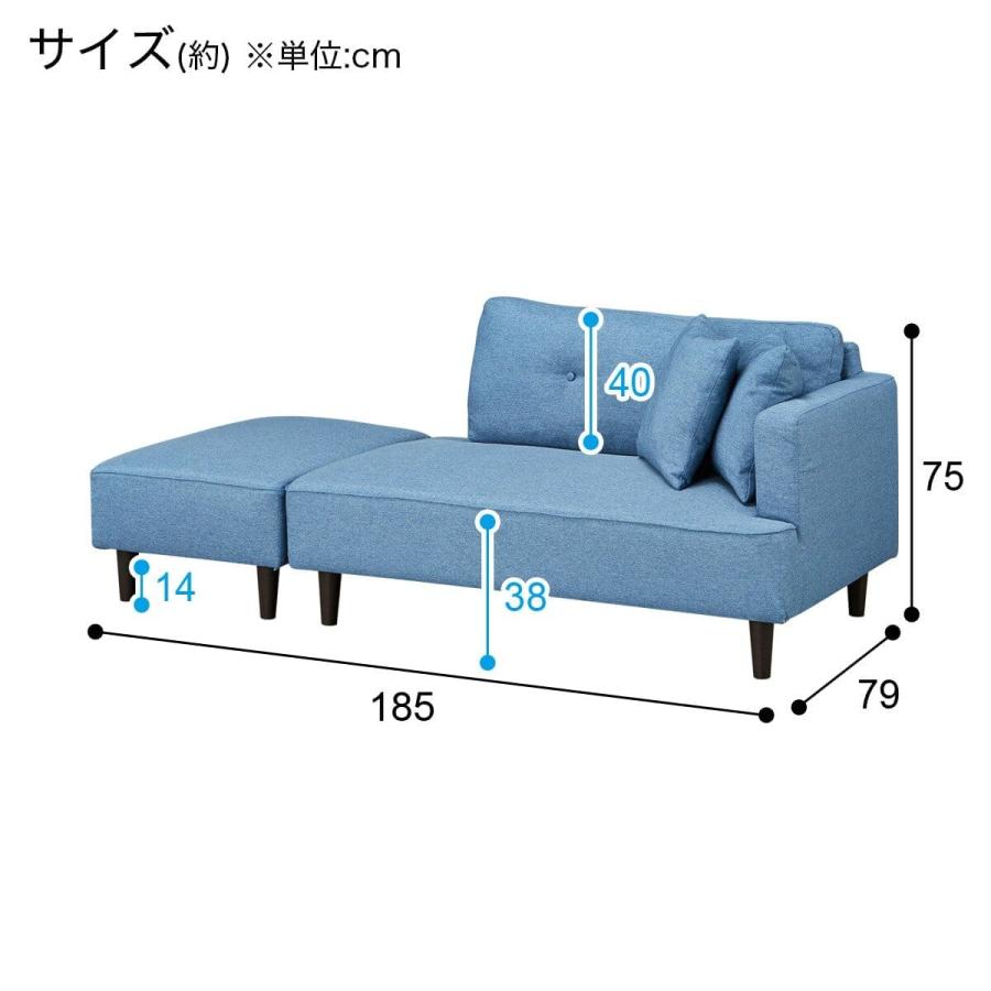 ニトリ（NITORI） カウチソファ 布張りタイプ (XL04 BL) : ニトリ
