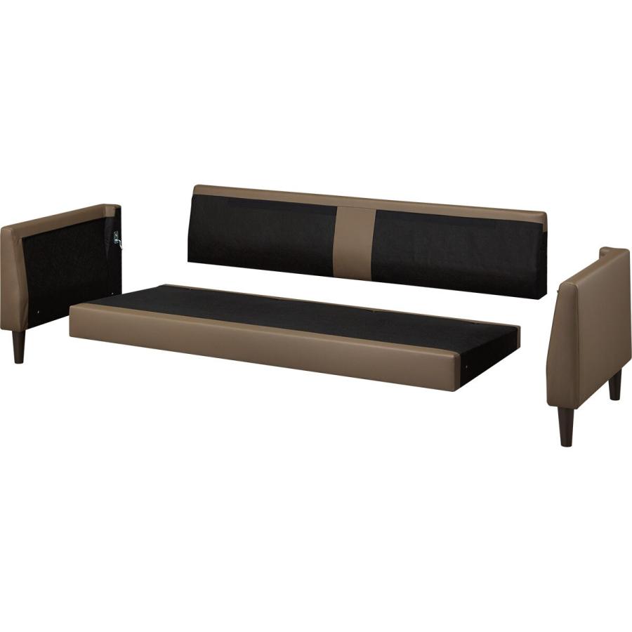 ニトリレザーソファー3人用 定価100000円 ニトリ ソファー ソファ 3人掛け 合成皮革ソファ(XL10 DBR