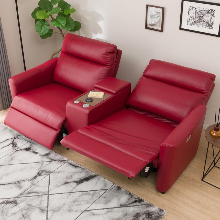 ニトリ ワイド 2人用 電動本革リクライニングソファ