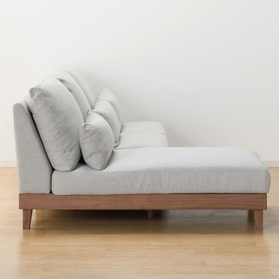 【美品】　ニトリ　カウチソファー ニトリ ソファー ソファ 布張りカウチソファ(KK026 LC GY) 3人