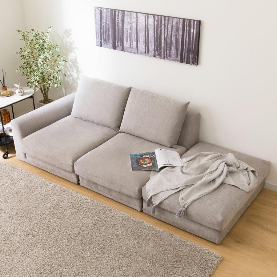 ニトリ（NITORI） ソファー ソファ 片肘3人掛け布張りローソファ(HM04